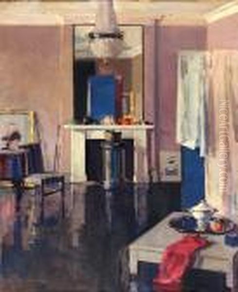 Studio Interior, 130 George St. Oil Painting by Francis Campbell Boileau Cadell