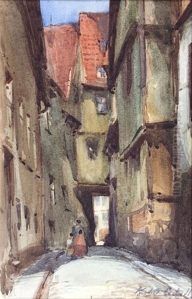 No15 Schloss Gasse-gotha Oil Painting by Francis Campbell Boileau Cadell