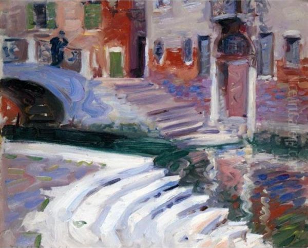 The Steps To The Canal, Venice Oil Painting by Francis Campbell Boileau Cadell