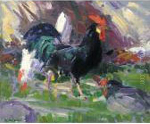 The Black Cockerel Oil Painting by Francis Campbell Boileau Cadell