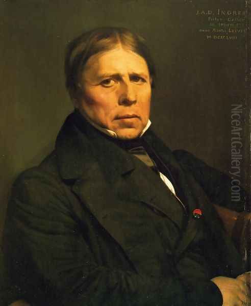 Self Portrait at the Age of 78 Oil Painting by Jean Auguste Dominique Ingres