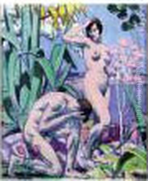 Adam And Eve Oil Painting by Francis Campbell Boileau Cadell