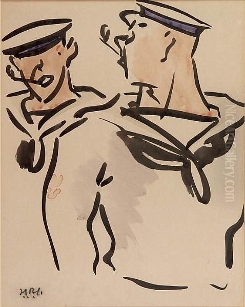 Two Sailors (from 'jack And Tommy' Series) Oil Painting by Francis Campbell Boileau Cadell