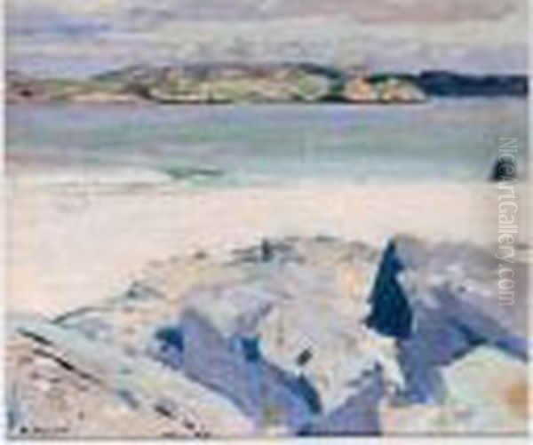 Ross Of Mull From Iona Oil Painting by Francis Campbell Boileau Cadell