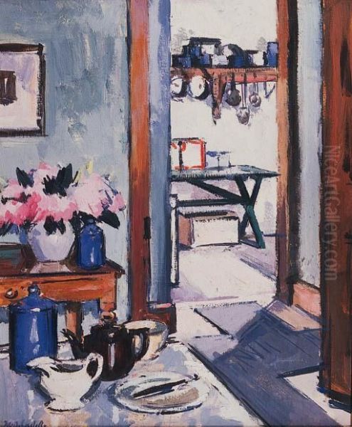 Interior, Auchnacraig, Mull Oil Painting by Francis Campbell Boileau Cadell