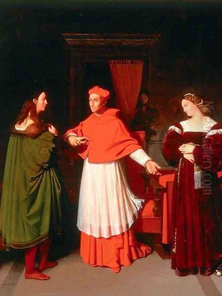 The Betrothal of Raphael and the Niece of Cardinal Bibbiena Oil Painting by Jean Auguste Dominique Ingres