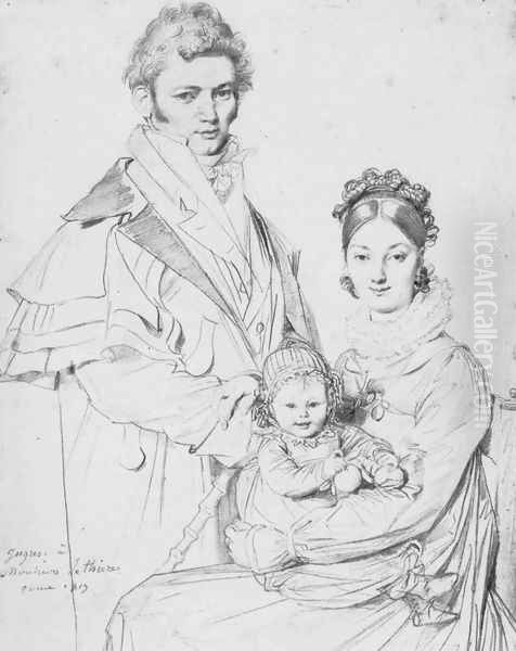 The Alexandre Lethiere Family Oil Painting by Jean Auguste Dominique Ingres