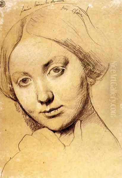 Study for Vicomtesse d'Hausonville, born Louise Albertine de Broglie Oil Painting by Jean Auguste Dominique Ingres