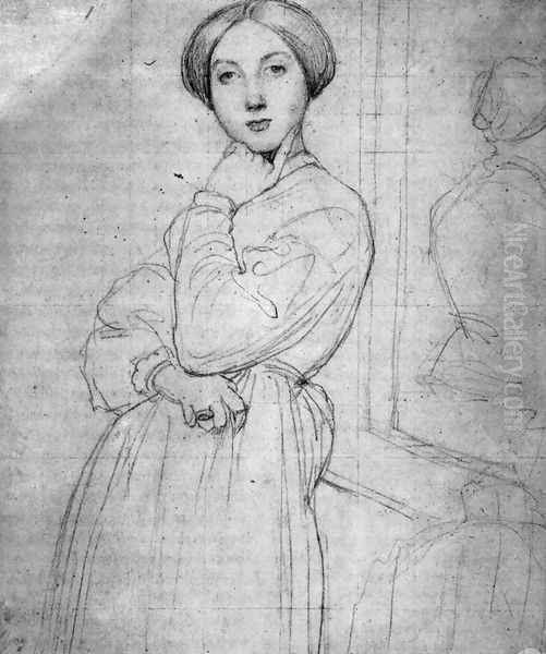 Study for Vicomtesse d'Hausonville, born Louise Albertine de Broglie I Oil Painting by Jean Auguste Dominique Ingres