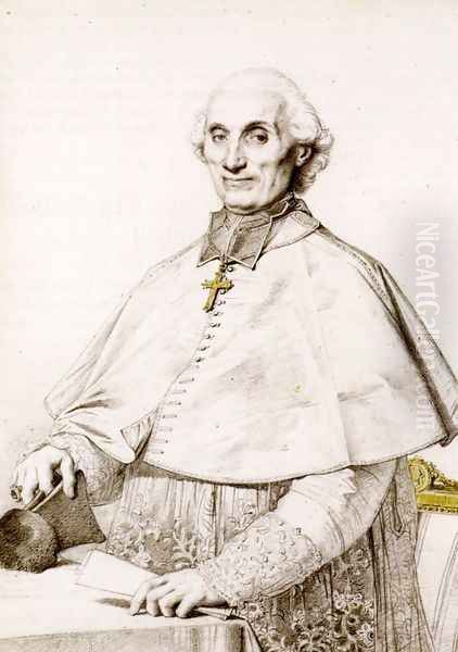 Monsignor Gabriel Cortois de Pressigny Oil Painting by Jean Auguste Dominique Ingres