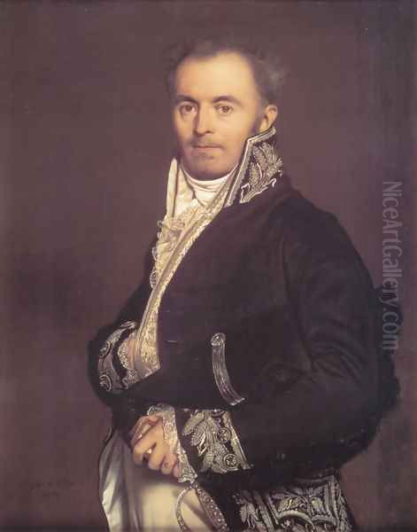 Hippolyte-François Devillers Oil Painting by Jean Auguste Dominique Ingres