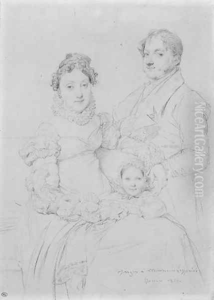 The Cosimo Andrea Lazzerini Family Oil Painting by Jean Auguste Dominique Ingres