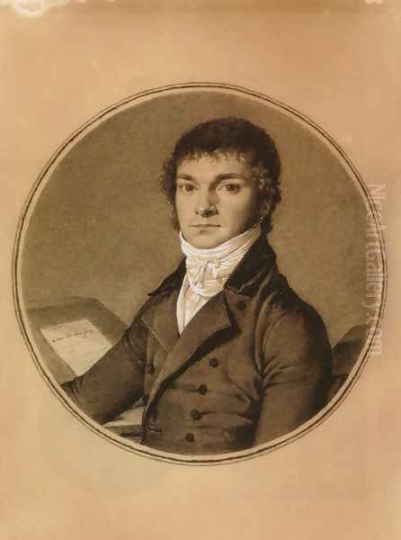 Pierre Guillaume Cazeaux, half-length, seated at a desk Oil Painting by Jean Auguste Dominique Ingres