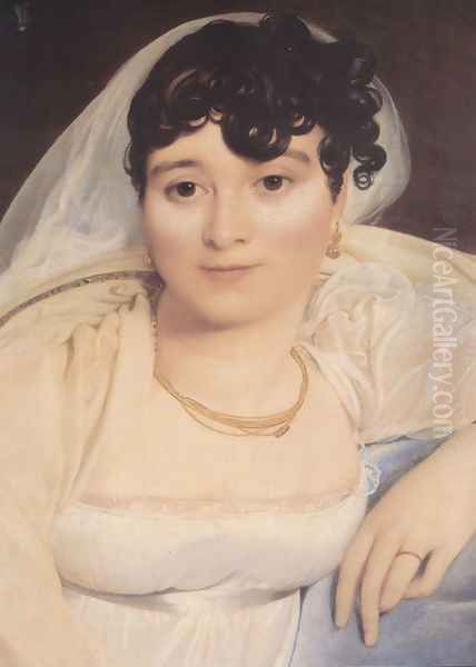 Madame Philibert Rivière, née Marie-Françoise-Jacquette-Bibiane Blot de Beauregard [detail] Oil Painting by Jean Auguste Dominique Ingres