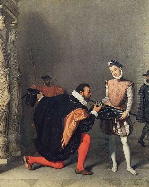 Don Pedro de Tolède baisant l'épée d'Henri IV Oil Painting by Jean Auguste Dominique Ingres