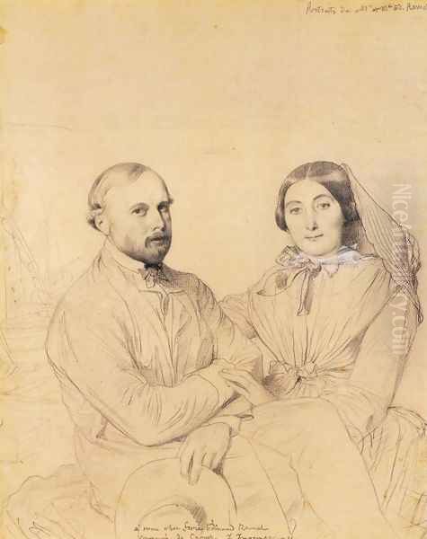 Edmond Ramel and his wife, born Irma Donbernard Oil Painting by Jean Auguste Dominique Ingres