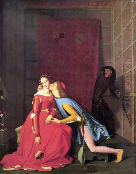 Paolo and Francesca Oil Painting by Jean Auguste Dominique Ingres