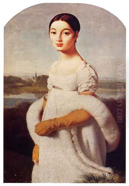 Portrait Of Mademoiselle Caroline Riviere Oil Painting by Jean Auguste Dominique Ingres