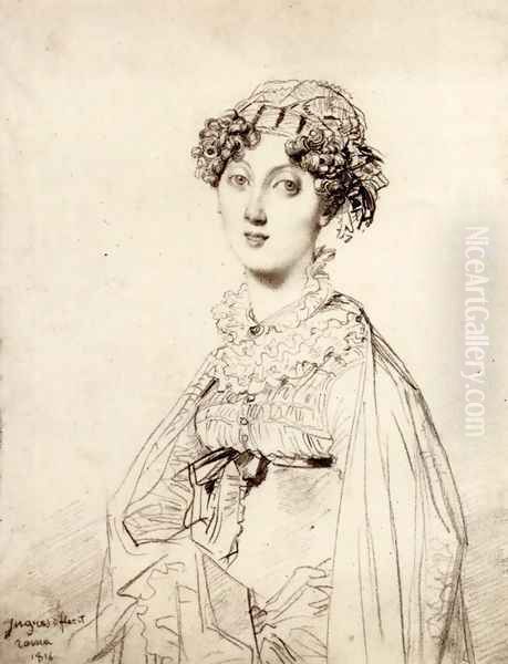 Lady William Henry Cavendish Bentinck, born Lady Mary Acheson I Oil Painting by Jean Auguste Dominique Ingres