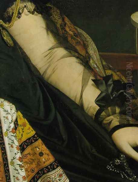 Madame Jacques-Louis Leblanc, née Françoise Poncelle [detail] 2 Oil Painting by Jean Auguste Dominique Ingres