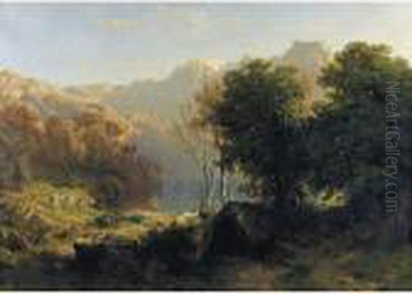 Lac De Lucerne Oil Painting by Alexandre Calame