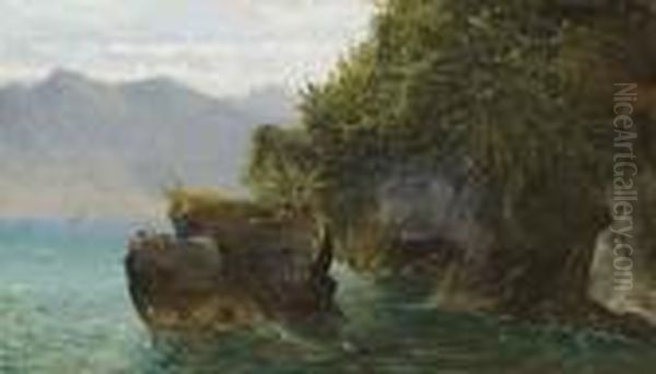 Lac Leman, Pres De Saint-gingolph Oil Painting by Alexandre Calame