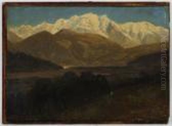 Le Mont-blanc Oil Painting by Alexandre Calame