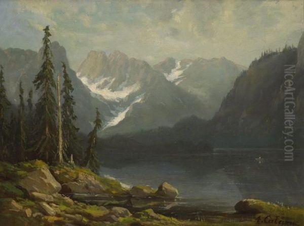 Gebirgssee Oil Painting by Alexandre Calame