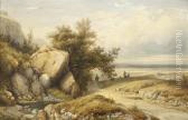 Paysage Accidente De Rochers Oil Painting by Alexandre Calame