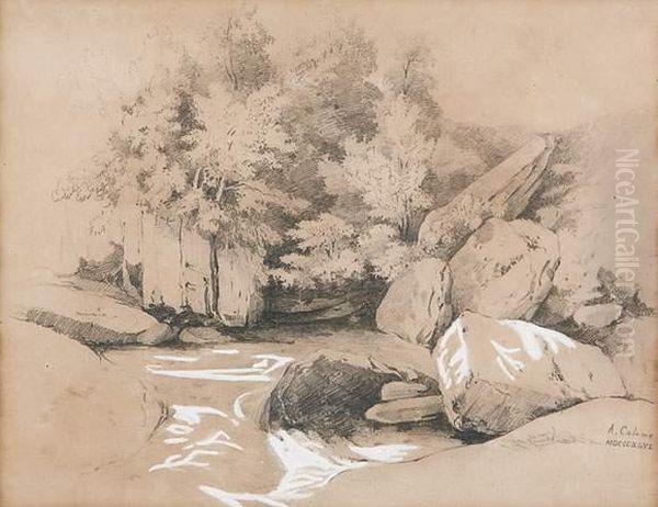 Paysage Avec Rocher by Alexandre Calame