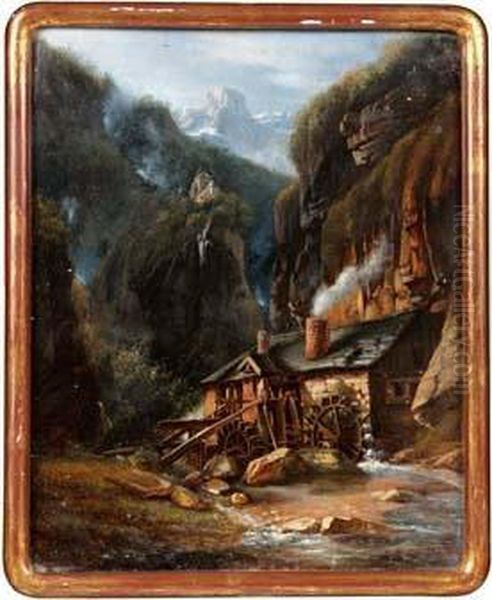 Il Vecchio Mulino Oil Painting by Alexandre Calame