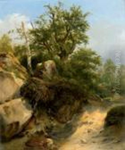 La Porteuse De Fagots Oil Painting by Alexandre Calame