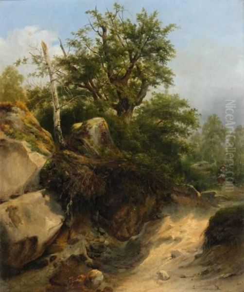 La Porteuse De Fagots Oil Painting by Alexandre Calame