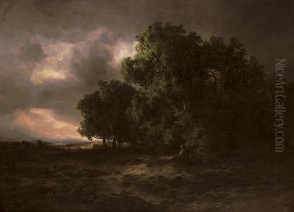 Orage Oil Painting by Alexandre Calame