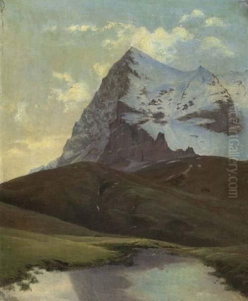 Der Grosse Eiger. Oil Painting by Alexandre Calame