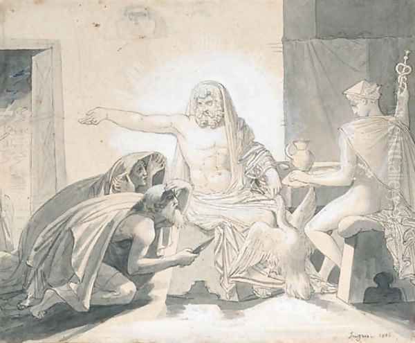 Philemon and Baucis Oil Painting by Jean Auguste Dominique Ingres