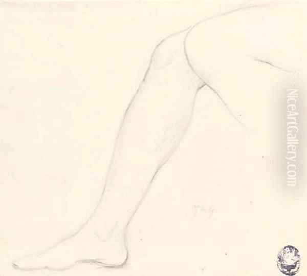 Study of a right leg with part of the left knee Oil Painting by Jean Auguste Dominique Ingres