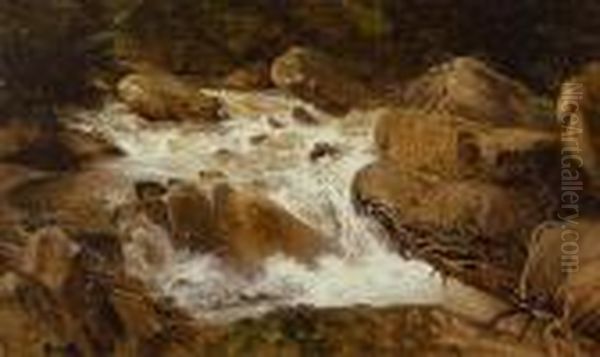 Torrent Oil Painting by Alexandre Calame