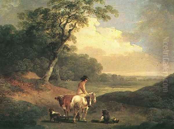 Landscape with a Rider Oil Painting by Julius Caesar Ibbetson