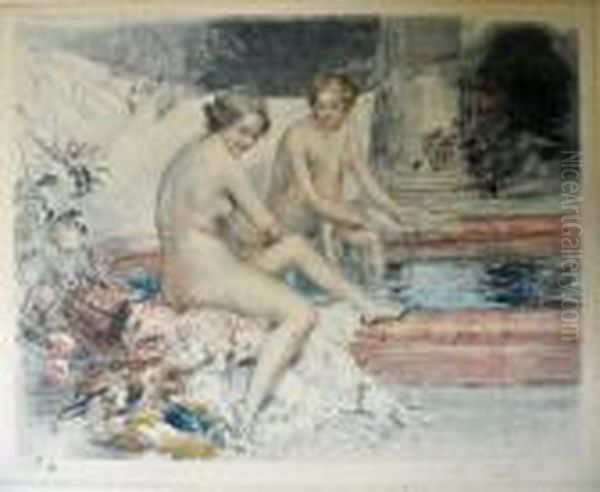 Le Bain Oil Painting by Antoine Calbet