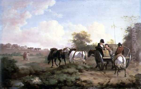 Going to Market Oil Painting by Julius Caesar Ibbetson