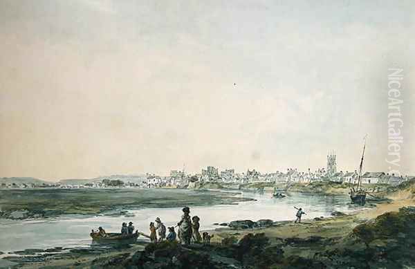 Cardiff from the South Oil Painting by Julius Caesar Ibbetson