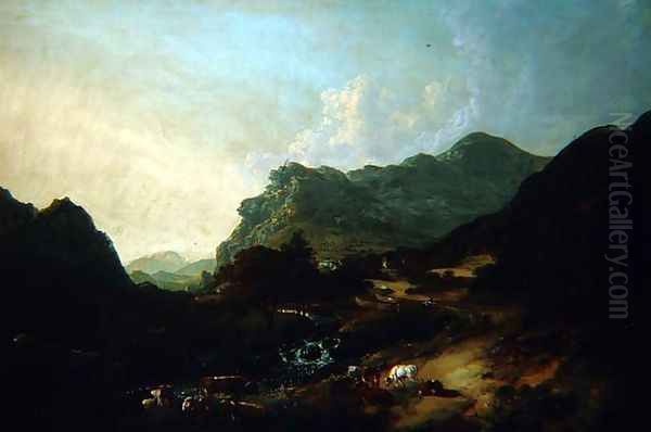 A View of St Johns Vale Looking Towards Saddleback Near Keswick Oil Painting by Julius Caesar Ibbetson