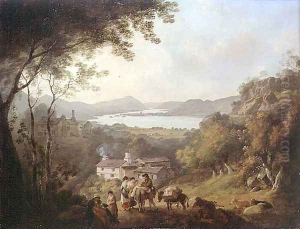 Windermere from Troutbeck Oil Painting by Julius Caesar Ibbetson