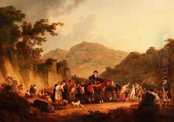 The Opening of a Mine Eskdale Oil Painting by Julius Caesar Ibbetson