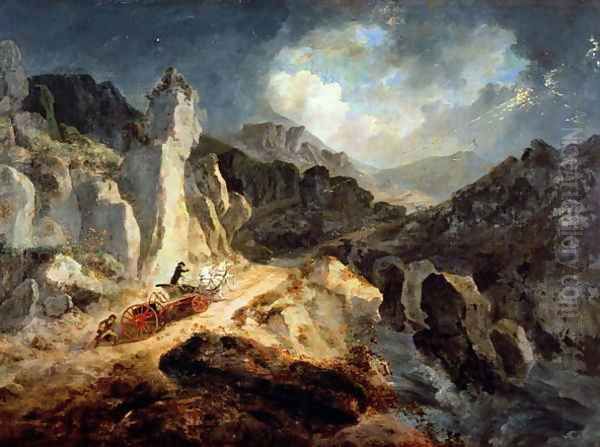 Phaeton in a Thunderstorm Oil Painting by Julius Caesar Ibbetson