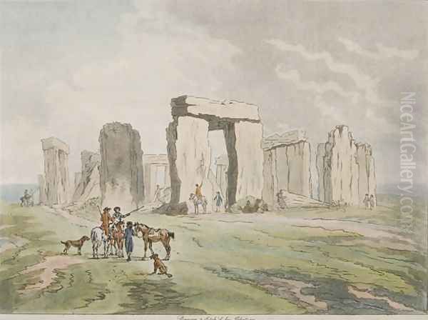 Stonehenge Oil Painting by Julius Caesar Ibbetson