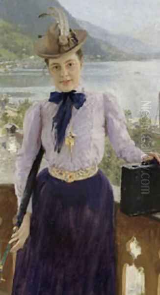 Natalia Nordmannin Muotokuva Oil Painting by Repin Iliya