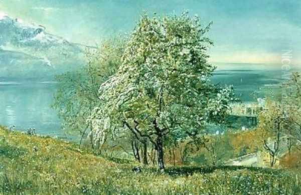 The Lake of Geneva Oil Painting by John William Inchbold