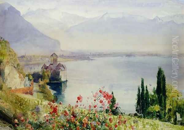 The Castle at Chillon Oil Painting by John William Inchbold